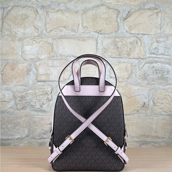 Michael Kors Jaycee signature medium backpack&wallet brown powder blush NWT - Picture 5 of 16